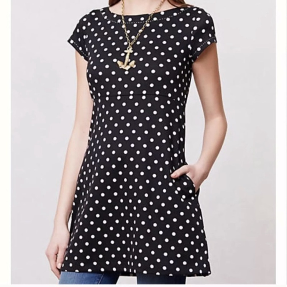Anthropologie Polk a dot tunic dress Sz S